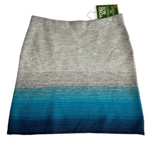 Toad & Co Heartfelt Sweater Skirt XL Merino Wool Gray Blue Ombre
